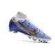Nike Zoom Mercurial Superfly 9 Elite AG PRO White Blue Gold