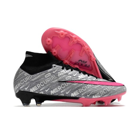 Nike Zoom Mercurial Superfly 9 Elite AG PRO Metallic Silver Hyper Pink Black