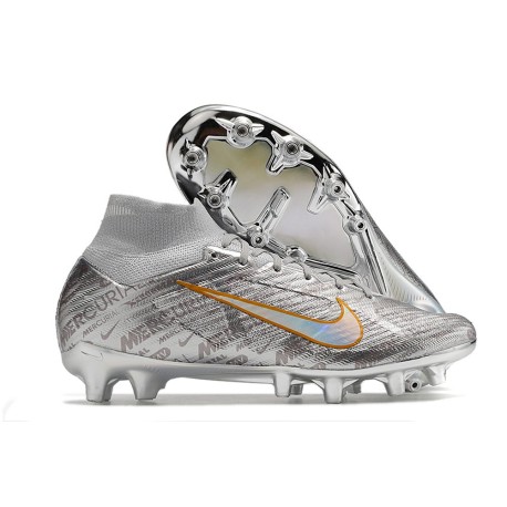 Nike Zoom Mercurial Superfly 9 Elite XXV AG PRO Metallic Silver Gold