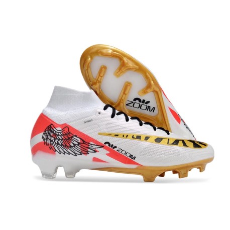Nike Air Zoom Mercurial Superfly IX Elite FG MR White Gold Red