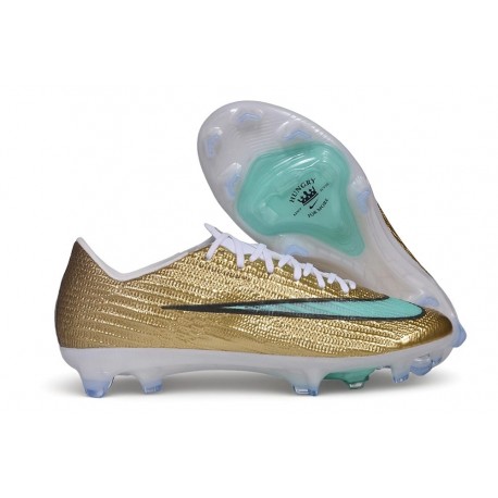 Nike Air Zoom Mercurial Superfly XI Elite FG Cleats Mtlc Gold Green Glow