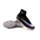 Mens Nike Mercurial Superfly 5 FG High Top Boot Black Silver