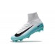 New 2017 Nike Mercurial Superfly V FG Soccer Cleats White Blue Black