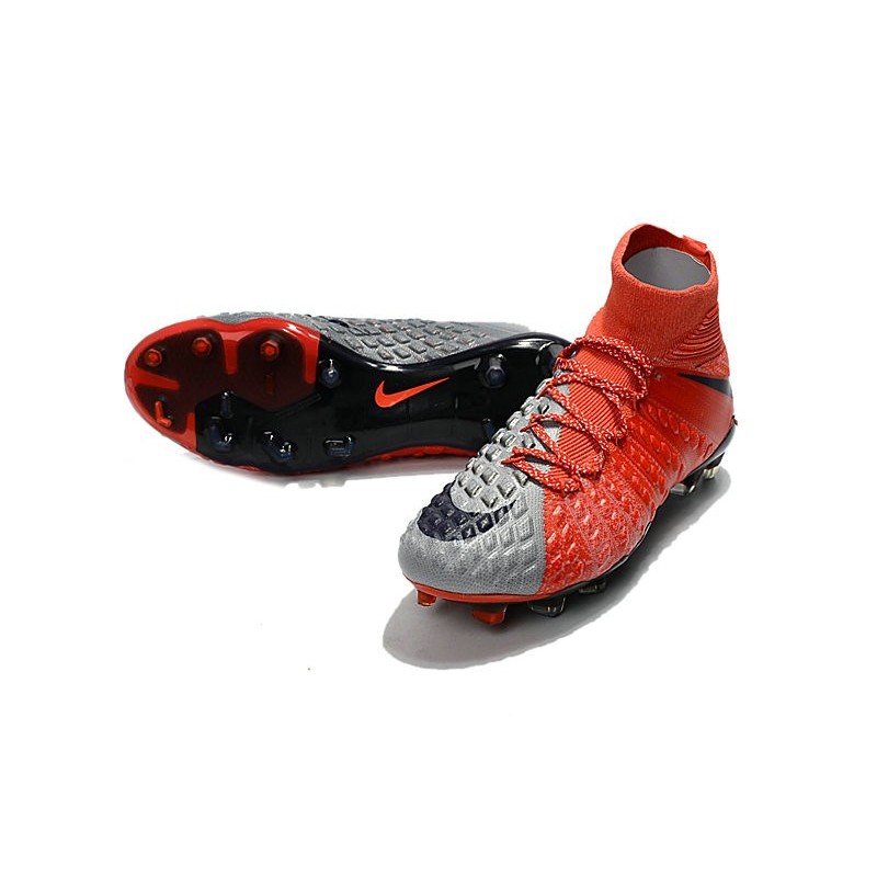 Nike Hypervenom Phantom III DF FG New Boots - Red Grey