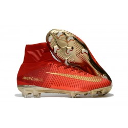 Nike Mens Mercurial Superfly 5 CR7 FG ACC Firm Ground Football Boot Red Gold