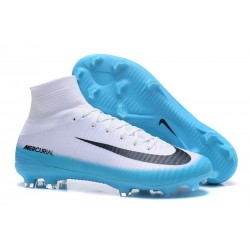 Nike Mercurial Superfly V FG News Top Soccer Cleats White Blue