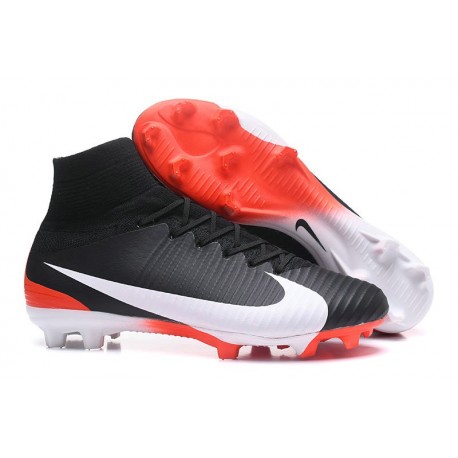New Mens Nike Mercurial Superfly V FG Cleats Black White Red