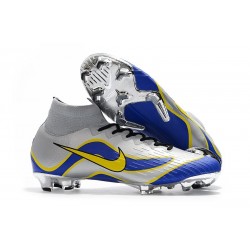 New Nike Mercurial Superfly 6 Elite FG Cleats - Silver Blue Yellow
