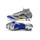 New Nike Mercurial Superfly 6 Elite FG Cleats - Silver Blue Yellow
