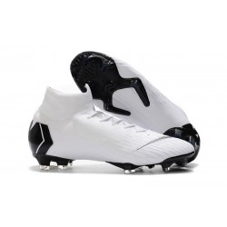 Nike Mercurial Superfly VI Elite FG Soccer Shoes - White Black