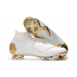 Nike Mercurial Superfly VI Elite FG Soccer Shoes - White Gold