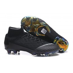 Nike Mercurial Superfly 6 Elite FG Football Cleat - Black White