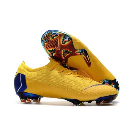 Nike Mercurial Vapor XII Elite FG New Soccer Boots - Yellow Blue