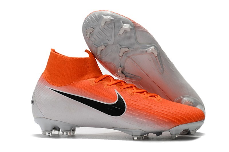 orange and white nike football cleats