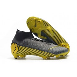 Nike Mercurial Superfly 6 Elite DF FG Soccer Cleats - Dark Grey Black Gold