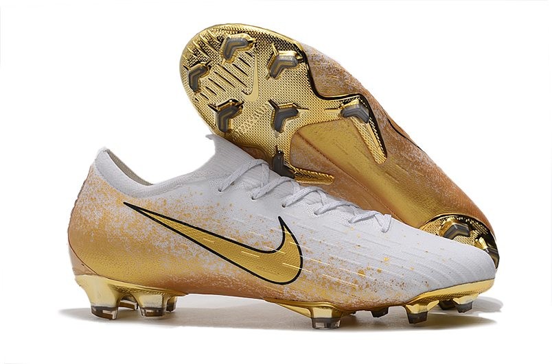 white and gold vapor cleats