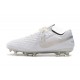 Nike Tiempo Legend VIII FG K-Leather Cleats - White Silver Grey