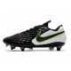 Nike Tiempo Legend 8 Elite SG-Pro AC Leather Shoes Black White Volt