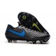 Nike Tiempo Legend 8 Elite SG-Pro AC Leather Shoes Black Blue