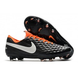 Nike Tiempo Legend VIII FG K-Leather Cleats - Black White Orange