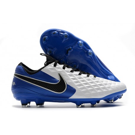 Nike Tiempo Legend 8 FG Firm Ground White Royal Blue Black