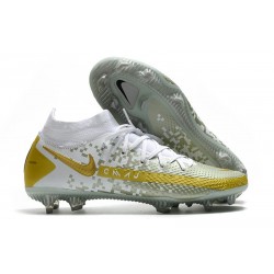New Nike Phantom GT Elite Dynamic Fit FG White Grey Gold