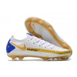 Nike Phantom GT Elite FG Soccer Boot White Gold Blue