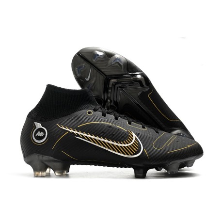 New Nike Mercurial Superfly 8 Elite FG Shadow - Black Metallic Gold Metallic Silver
