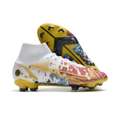 Nike 2022 Mercurial Superfly VIII Elite FG White Red Gold