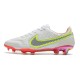 Nike Tiempo Legend 9 Elite FG Soccer Cleats White Black Bright Crimson Pink Blast