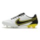 Nike Tiempo Legend 9 Elite FG Soccer Cleats White Dark Smoke Grey Black Yellow Strike