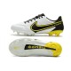 Nike Tiempo Legend 9 Elite FG Soccer Cleats White Dark Smoke Grey Black Yellow Strike