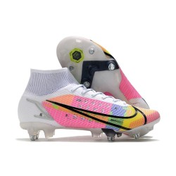 Nike Mercurial Superfly VIII Elite SG Pro Dragonfly - White Metallic Silver Dark Raisin LIMITED EDITION