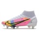 Nike Mercurial Superfly VIII Elite SG Pro Dragonfly - White Metallic Silver Dark Raisin LIMITED EDITION