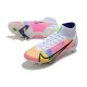 Nike Mercurial Superfly VIII Elite SG Pro Dragonfly - White Metallic Silver Dark Raisin LIMITED EDITION