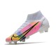 Nike Mercurial Superfly VIII Elite SG Pro Dragonfly - White Metallic Silver Dark Raisin LIMITED EDITION