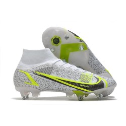 Nike Mercurial Superfly VIII Elite SG Pro White Black Metallic Silver Volt