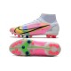 Nike Mercurial Superfly VIII Elite AG PRO Dragonfly - White Metallic Silver Dark Raisin
