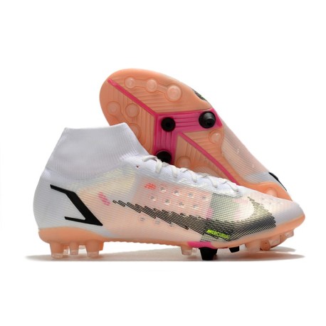 Nike Mercurial Superfly VIII Elite AG PRO White Black Bright Crimson Pink Blast