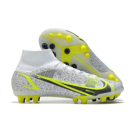 Nike Mercurial Superfly VIII Elite AG PRO White Black Metallic Silver Volt