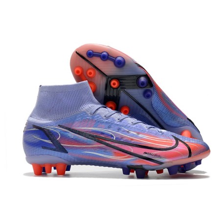 Nike Mercurial Superfly VIII Elite AG PRO Mbappe Light Thistle Metallic Silver